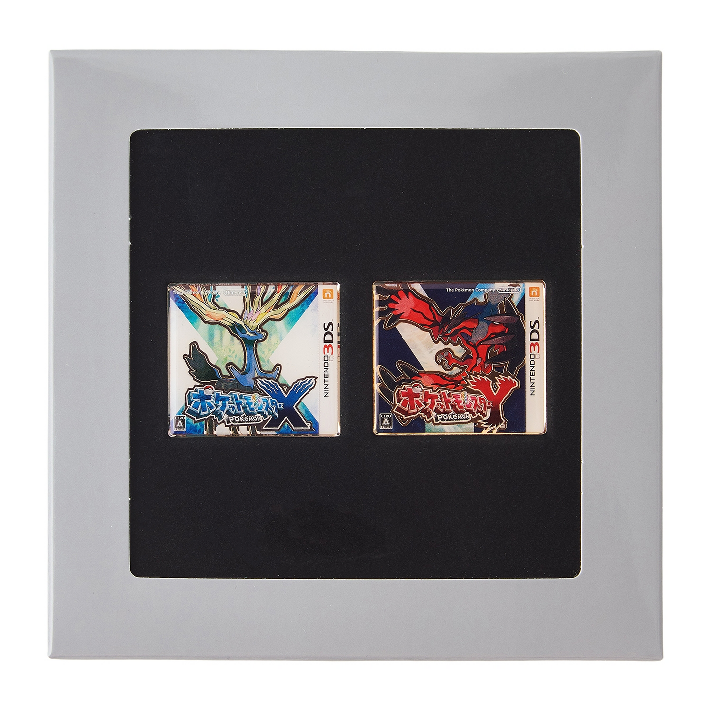 Pokemon Center Release Year Package Pin Set Pokémon X・Y, Glitter Border, 1.3"W