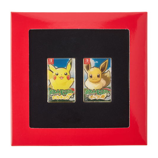 Pokemon Center Release Year Package Pin Set: Let's Go! Pikachu & Eevee, Sparkly