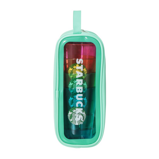 Starbucks Japan Color Your Summer 2026 Logo Cold Cup 384ml Set of 4 & Pouch