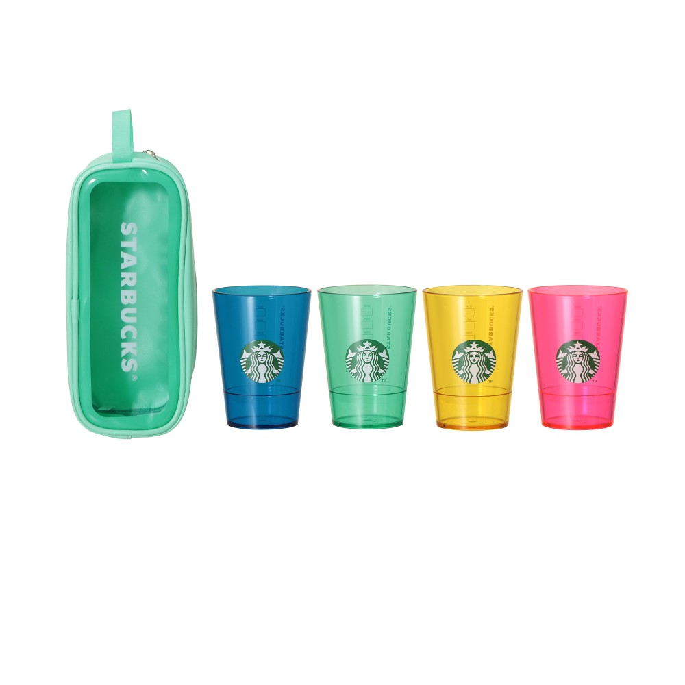 Starbucks Japan Color Your Summer 2026 Logo Cold Cup 384ml Set of 4 & Pouch