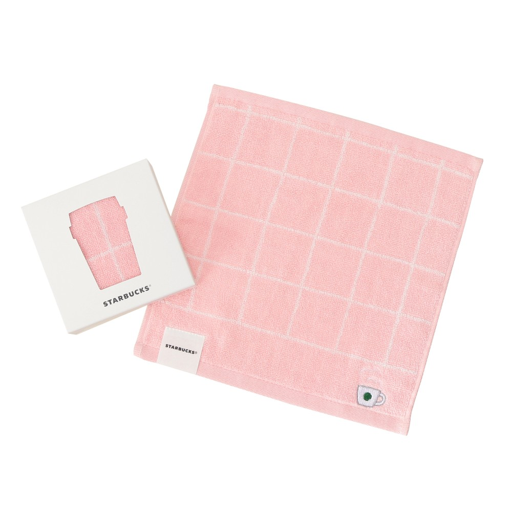 Starbucks Japan Summer 2026 Checkered Pink Towel Handkerchief Gift Set