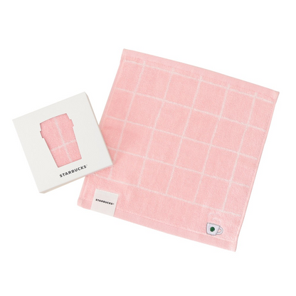 Starbucks Japan Summer 2026 Checkered Pink Towel Handkerchief Gift Set