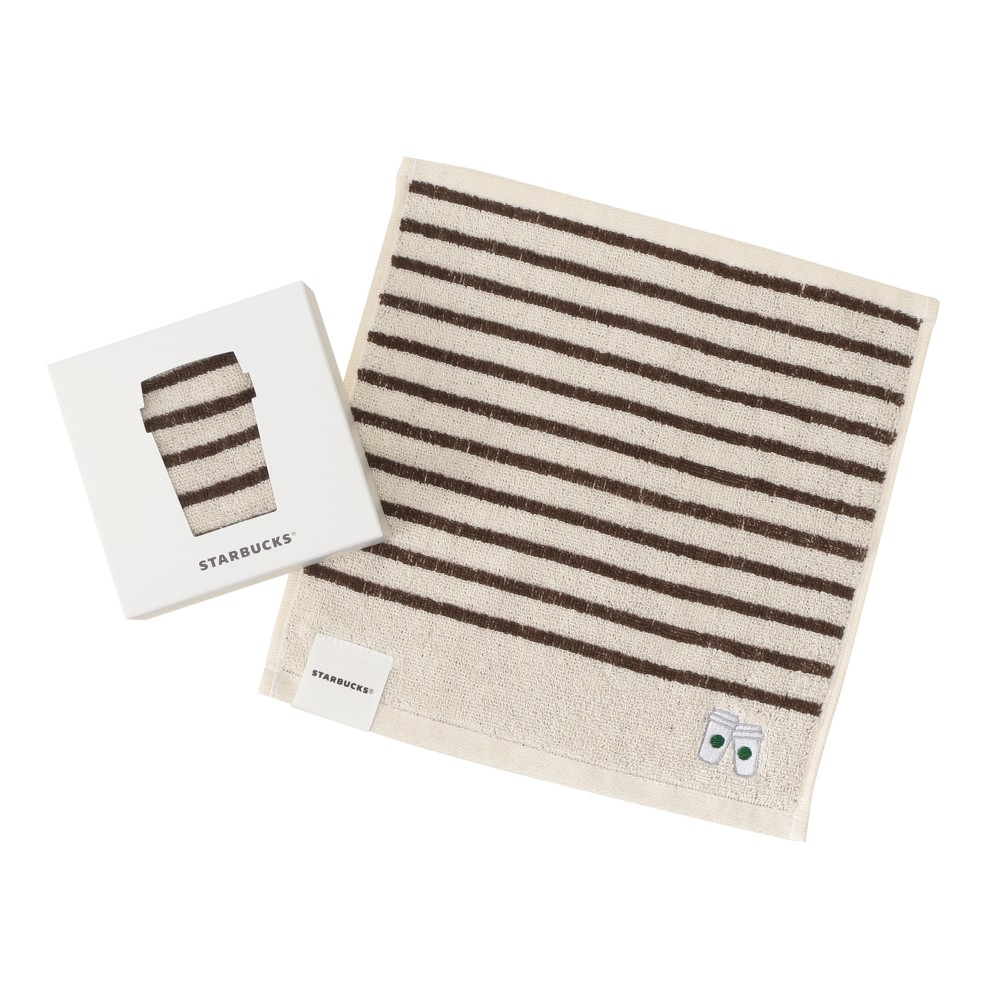 Starbucks Japan Summer 2026 Striped Brown Towel Handkerchief Gift Set