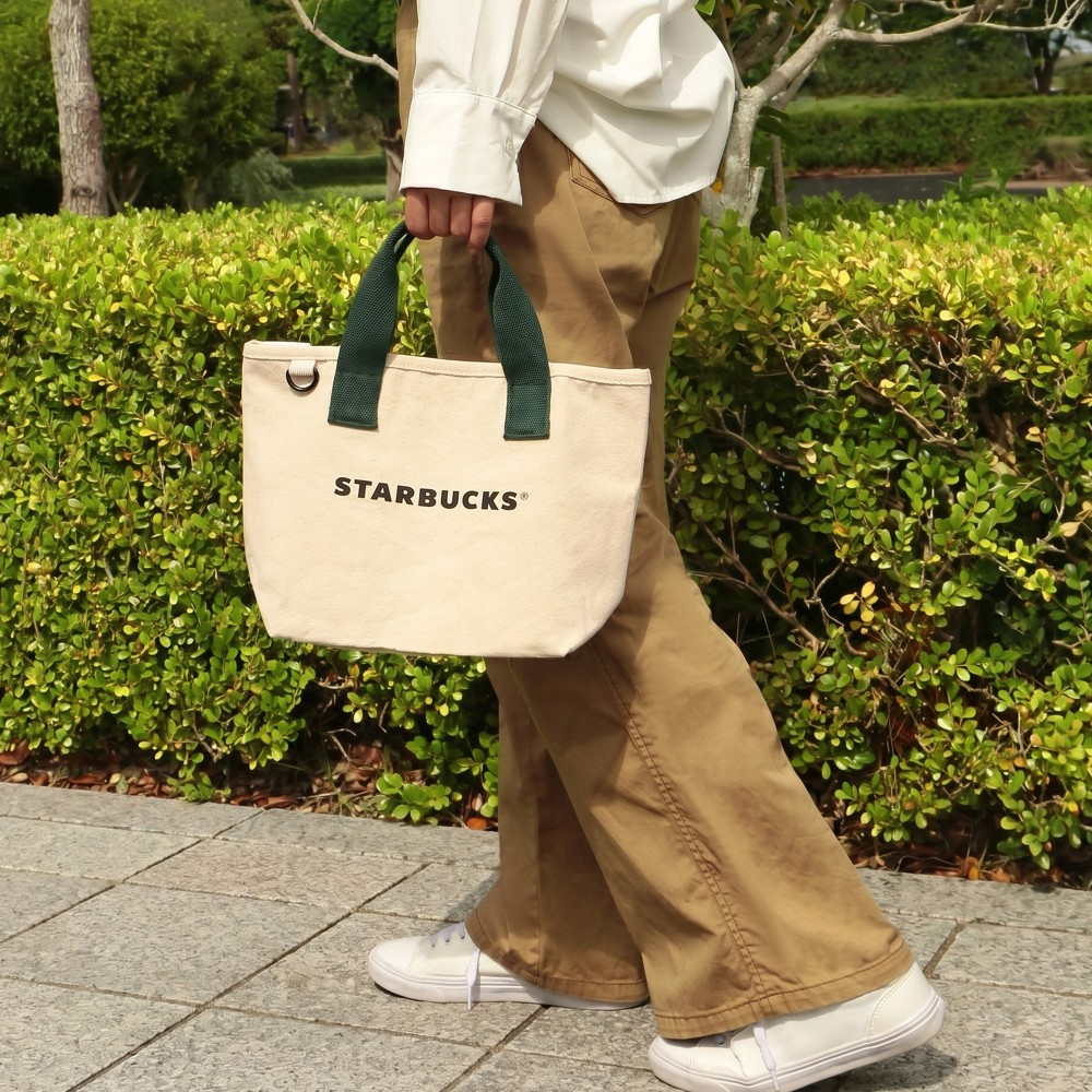 Starbucks Japan Summer 2026 Canvas Tote Bag Beige Ivory Size S