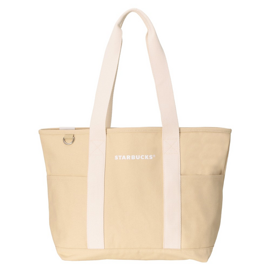 Starbucks Japan Summer 2026 Canvas Tote Bag Beige Ivory Size M