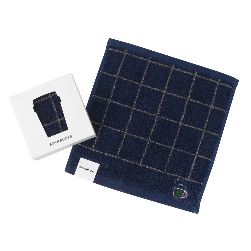Starbucks Japan Summer 2026 Checkered Navy Towel Handkerchief Gift Set