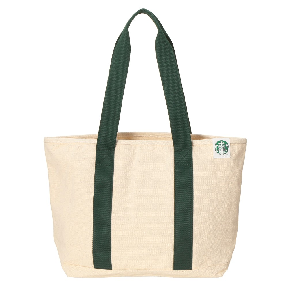 Starbucks Japan Summer 2026 Canvas Tote Bag Green Ivory Size M