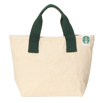 Starbucks Japan Summer 2026 Canvas Tote Bag Beige Green Size S