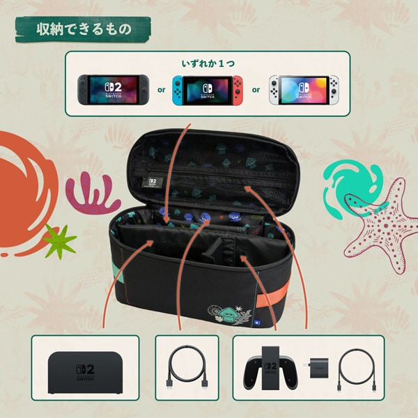 PSL Splatoon Raiders Storage Bag for Nintendo Switch 2 & Switch Official HORI