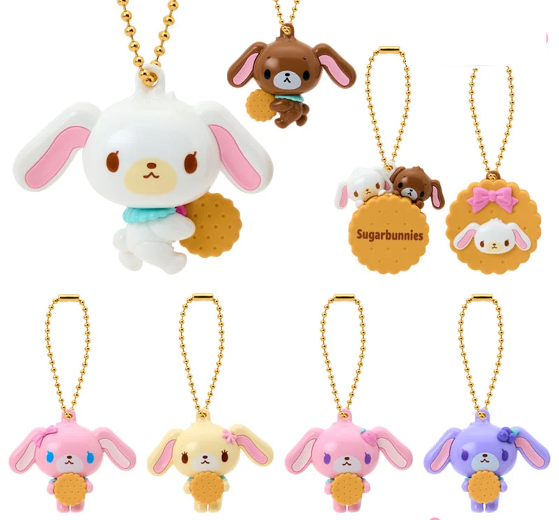 Sanrio Sugar Bunnies Biscuit Mascot BO Keychain Strawberry Blueberry Complete