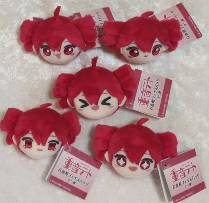 Kasane Teto Face Badge Plush Doll Stuffed Toy Set of 5