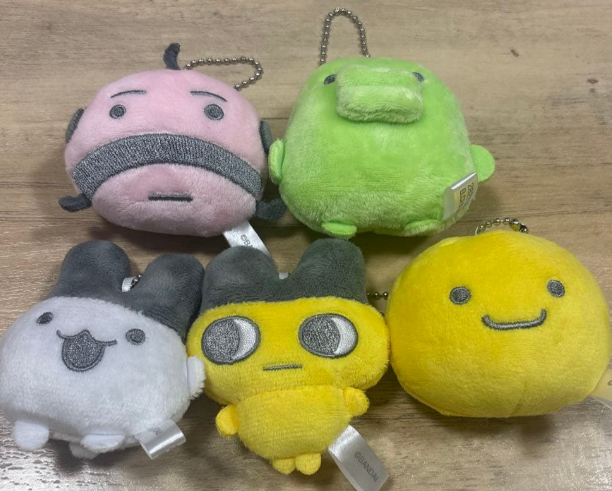 Tamagotchi Plush Mascot Keychain Complete Set of 5 BANDAI Gashapon Capsule Toy