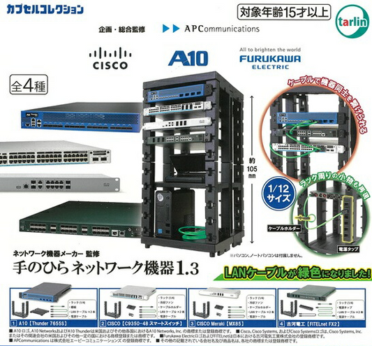 Palm Network Equipment 1.3 Complete 4 Types set Capsule Toy Gacha Japan Mini New
