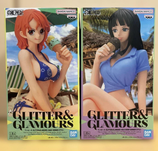 One Piece Glitter & Glamours Nico Robin Nami Summer Style Figure Set Unopened