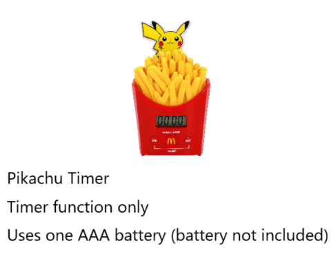 McDonald's x Pokemon 2026 Summer Chance Bag Goods Only Pikachu Potato Timer