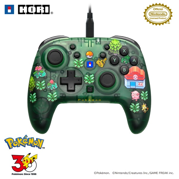 PSL Pokémon HORI Wired HORI PAD TURBO for Nintendo Switch Pixel Green Controller