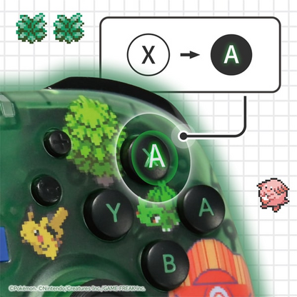 PSL Pokémon HORI Wired HORI PAD TURBO for Nintendo Switch Pixel Green Controller