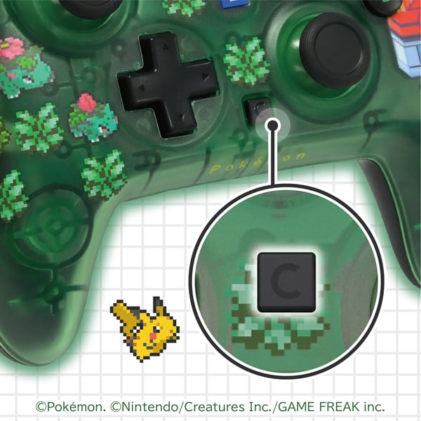 PSL Pokémon HORI Wired HORI PAD TURBO for Nintendo Switch Pixel Green Controller