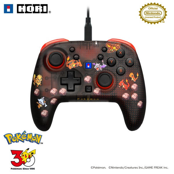 PSL Pokémon HORI Wired Controller Turbo Pixel Red Nintendo Switch 2 NEW 2026