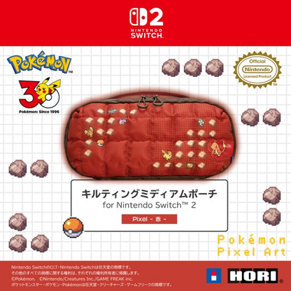PSL Pokémon HORI Quilting Medium Pouch Pixel Red Nintendo Switch 2 NEW 2026