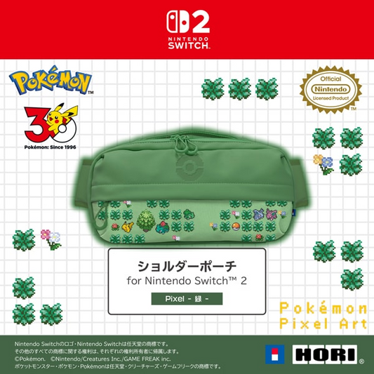PSL Pokémon HORI 2WAY Shoulder Pouch Pixel Art Green Nintendo Switch 2 NEW 2026