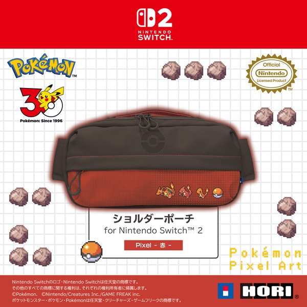 PSL Pokémon HORI 2WAY Shoulder Pouch Pixel Art Red Nintendo Switch 2 NEW 2026