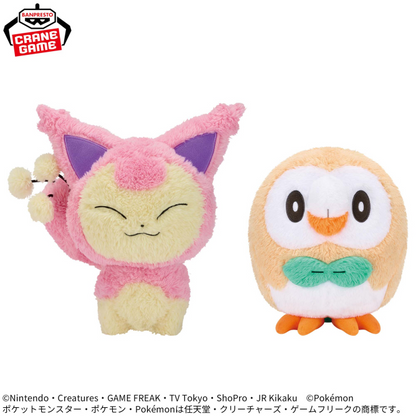Pokemon Soft Fluffy Plush Toy Skitty & Rowlet Full Set Bandai Japan 2026
