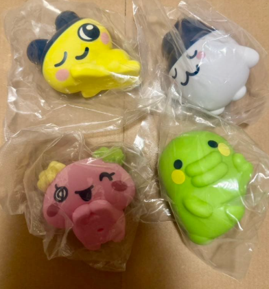 Tamagotchi Puni Puni Soft Vinyl Figure Capsule Toy Complete 4 Types set Gacha