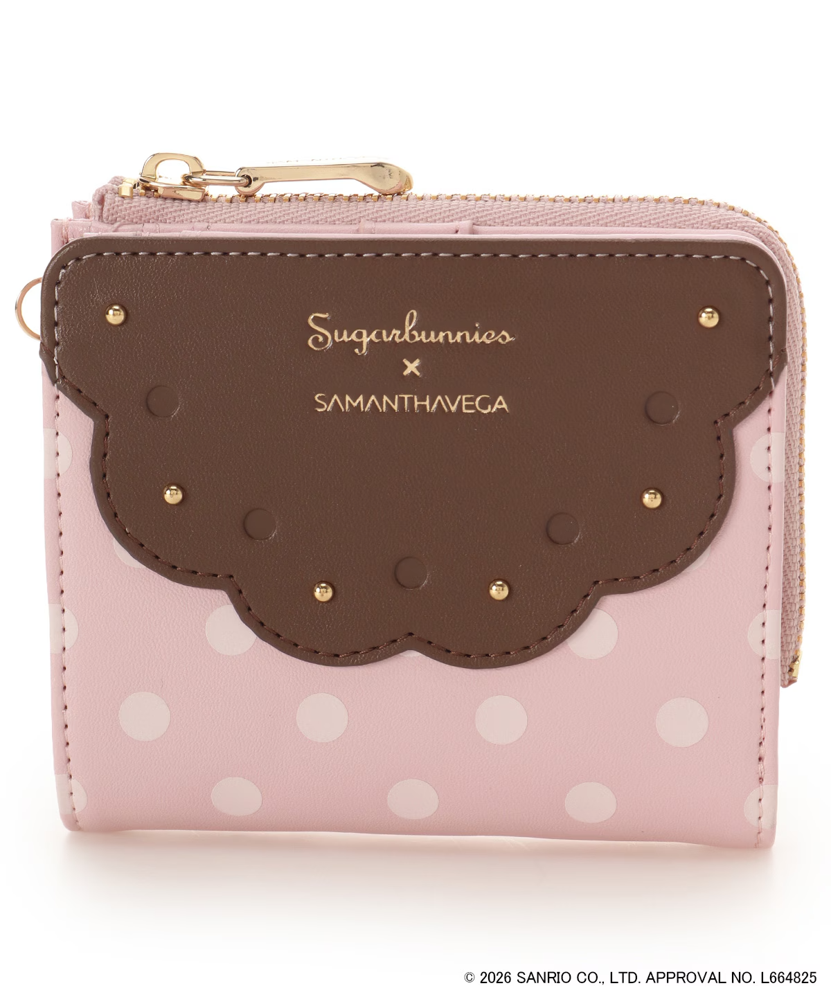 SamanthaVega Sanrio Sugarbunnies Bi-Fold Wallet Compact Pink Brown Japan LTD