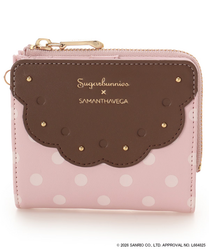 SamanthaVega Sanrio Sugarbunnies Bi-Fold Wallet Compact Pink Brown Japan LTD