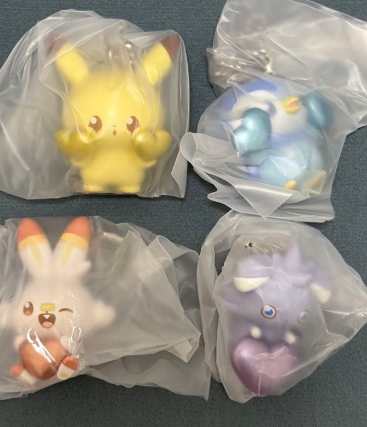 Pokemon Pokepeace Kirameki Heart Keychain Figure Set  of 4 Pikachu Takara Tomy