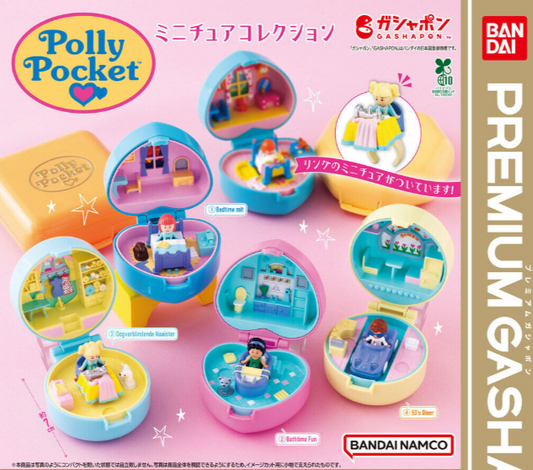 Polly Pocket Miniature Collection Capsule Toy BANDAI Gashapon 4 Types Set