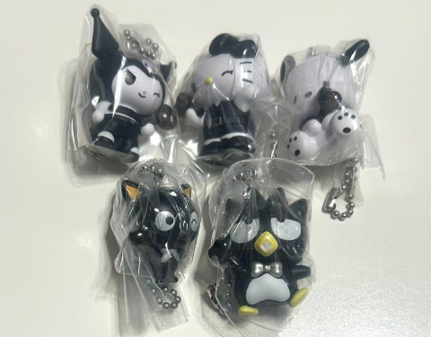 Sanrio Characters Color Collection Charm Black Set of 5 Capsule Toy Gacha Japan