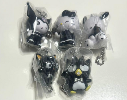 Sanrio Characters Color Collection Charm Black Set of 5 Capsule Toy Gacha Japan