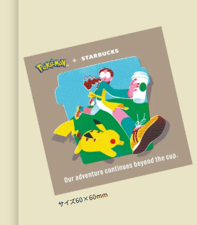 PSL Starbucks Japan Pokémon + STARBUCKS Original Sticker 6cm