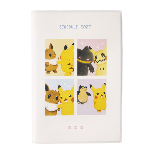 Pokemon Center 2027 B6 Planner Pikachu & Eevee and Friends Stickers Japan Made