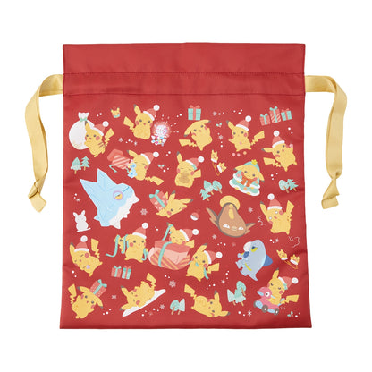 Pokemon Center Pikachu Christmas 2026 Large Drawstring Gift Bag Japan