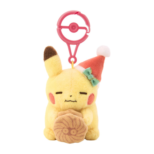 Pokemon Center 2026 Christmas Pikachu Snack Time Plush Keychain Japan
