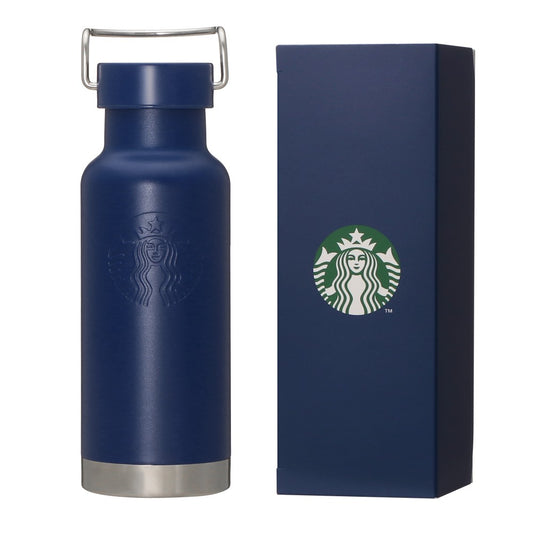Starbucks Japan Summer 2026 Handle Lid Stainless Steel Bottle Navy 473ml