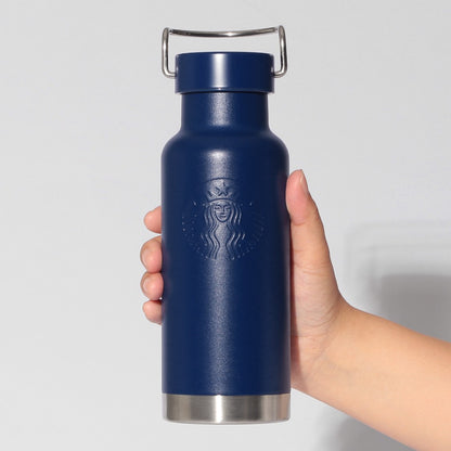 Starbucks Japan Summer 2026 Handle Lid Stainless Steel Bottle Navy 473ml