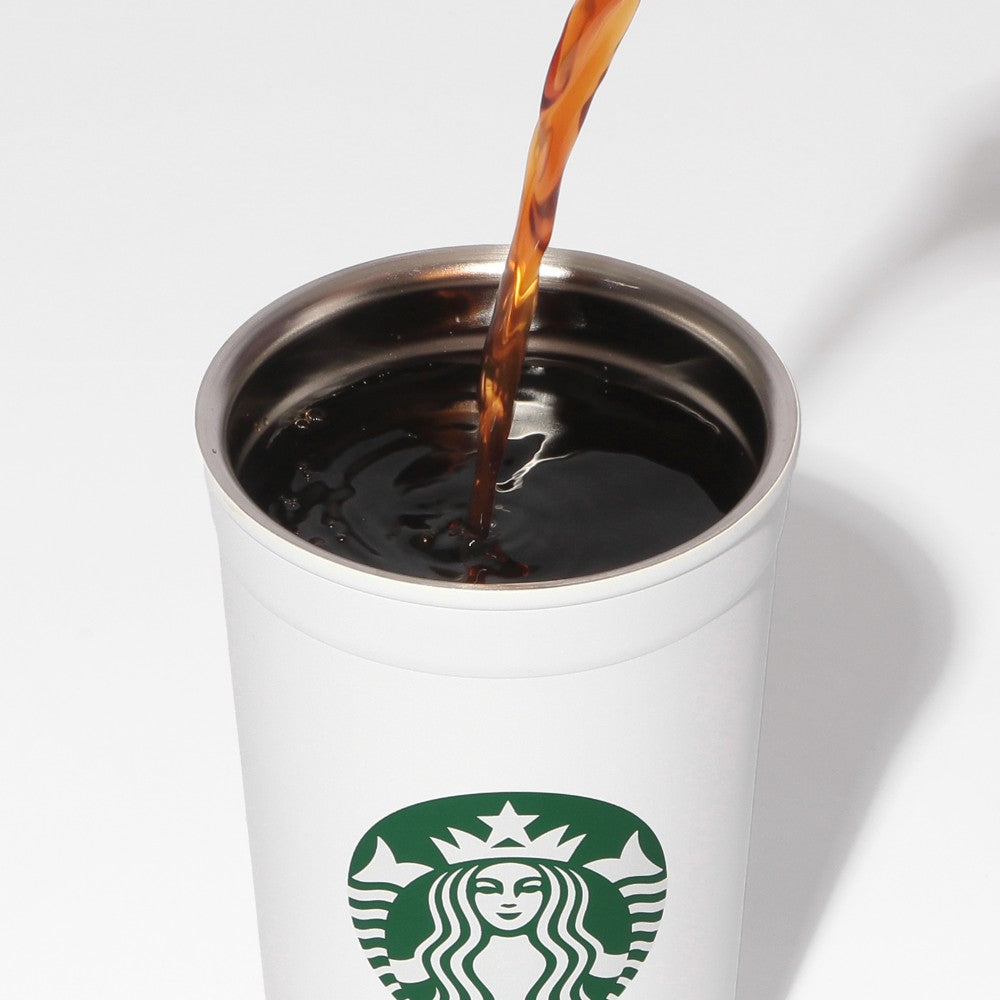 Starbucks Japan 2Way Stainless Steel Cup/Holder Matte White (591ml)