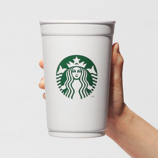 Starbucks Japan 2Way Stainless Steel Cup/Holder Matte White (591ml)