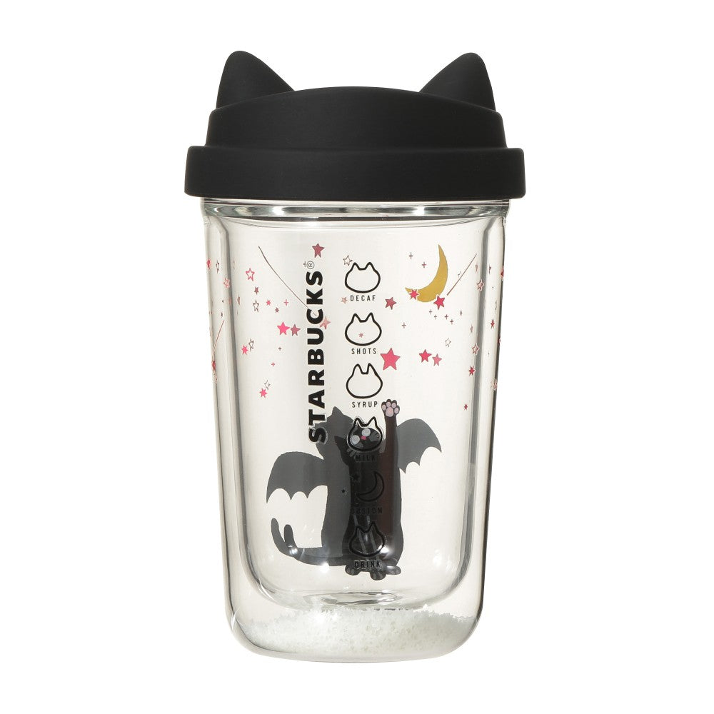 Starbucks Japan Halloween 2026 Double Walled Heat Resistant Glass Cup Glow in the Dark Cat (355ml)