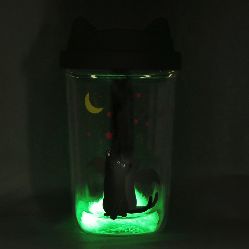 Starbucks Japan Halloween 2026 Double Walled Heat Resistant Glass Cup Glow in the Dark Cat (355ml)