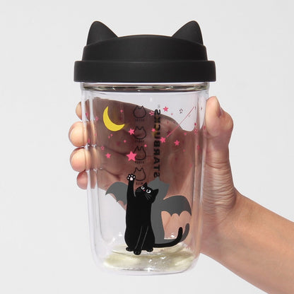 Starbucks Japan Halloween 2026 Double Walled Heat Resistant Glass Cup Glow in the Dark Cat (355ml)