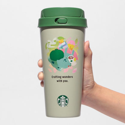 PSL Starbucks Japan Pokémon + STARBUCKS Stainless Steel To-Go Bottle (Bulbasaur) 473ml
