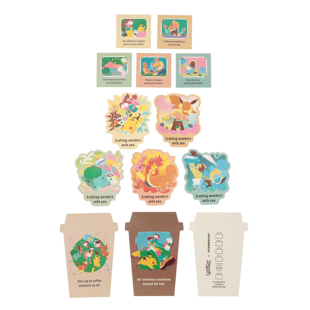 PSL Starbucks Japan Pokémon + STARBUCKS Art Sticker Set