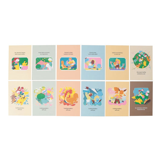 PSL Starbucks Japan Pokémon + STARBUCKS Art Postcard Set