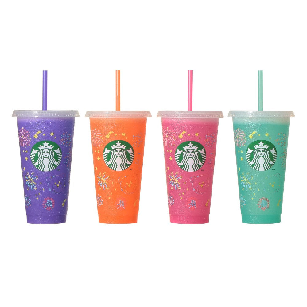 Starbucks JAPAN Summer 2026 Color Changing Reusable Cup Firework + Hole Cap Bearista
