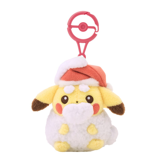 Pokemon Center 2026 Christmas Snow Covered Pikachu Plush Keychain Japan